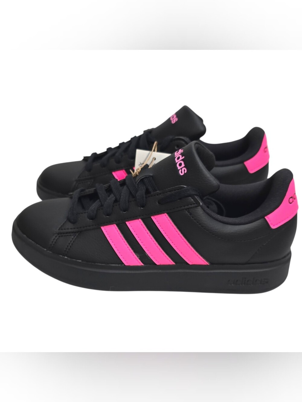 Adidas Grand Court 2.0 Women’s 7.5 Black Pink JS1757 New With Tags - Picture 4 of 12